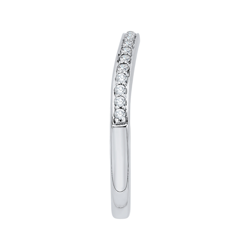 Round Diamond Wedding Band in 14K White Gold