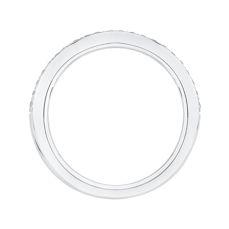 Round Diamond Wedding Band in 14K White Gold