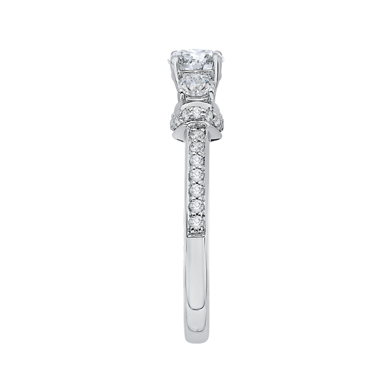 Diamond Three-Stone Engagement Ring In 14K White Gold