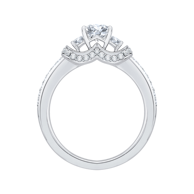 Diamond Three-Stone Engagement Ring In 14K White Gold