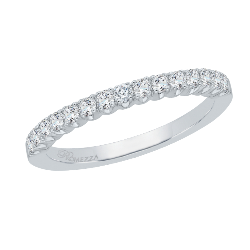 Round Diamond Wedding Band in 14K White Gold