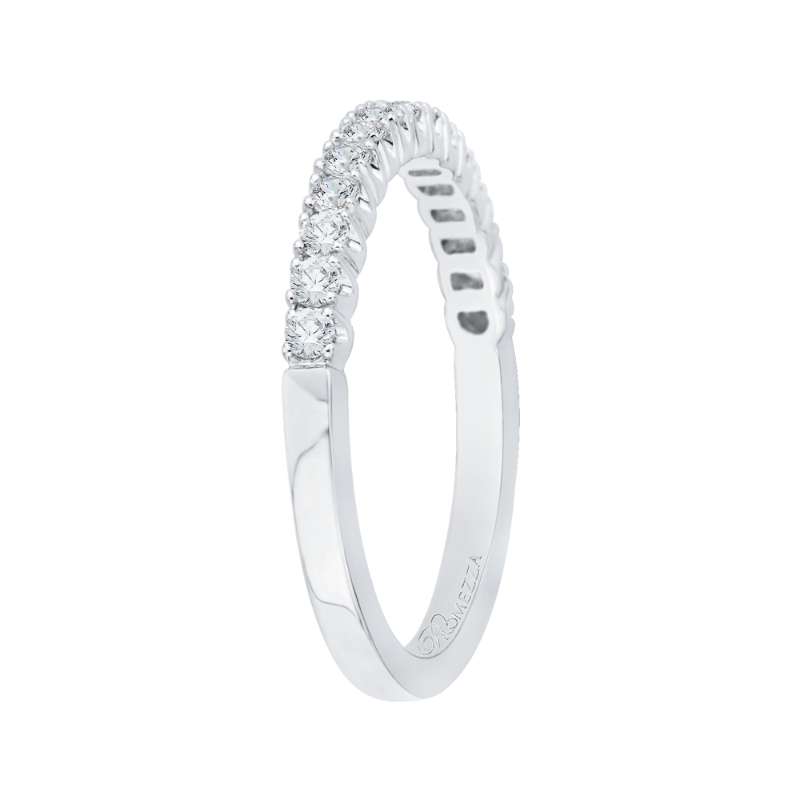 Round Diamond Wedding Band in 14K White Gold