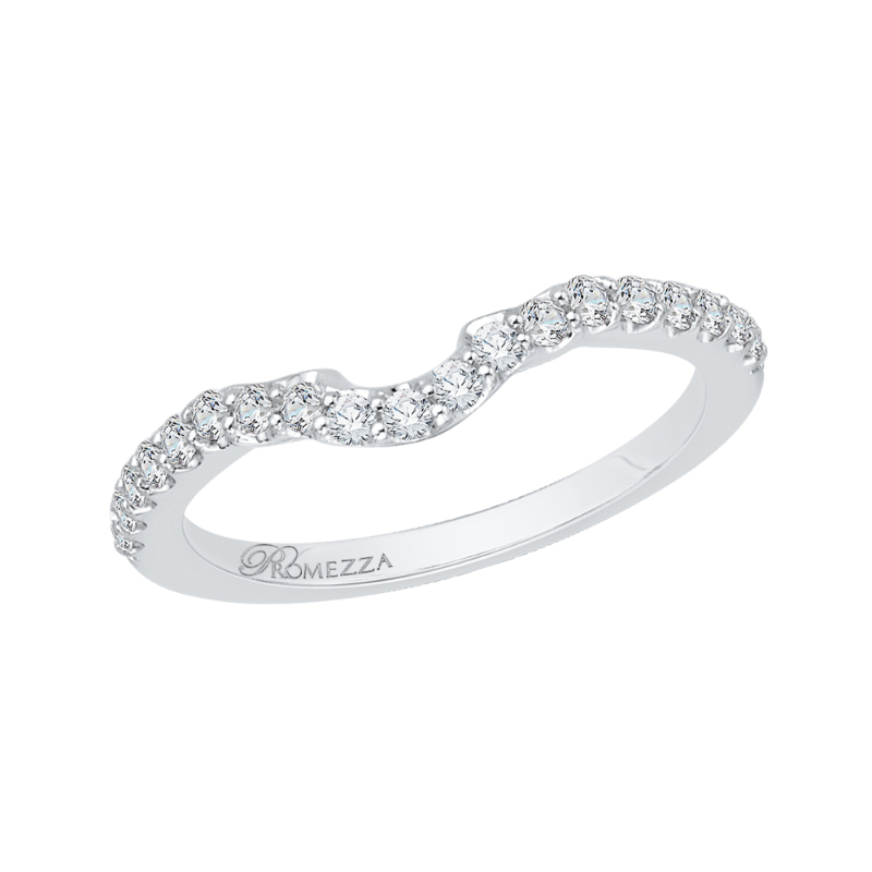 Round Diamond Half-Eternity Wedding Band in 14K White Gold