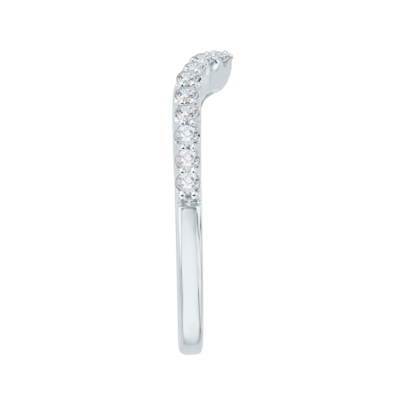 Round Diamond Half-Eternity Wedding Band in 14K White Gold