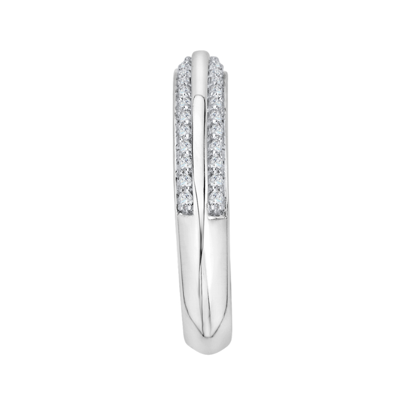 Round Diamond Half-Eternity Wedding Band In 14K White Gold