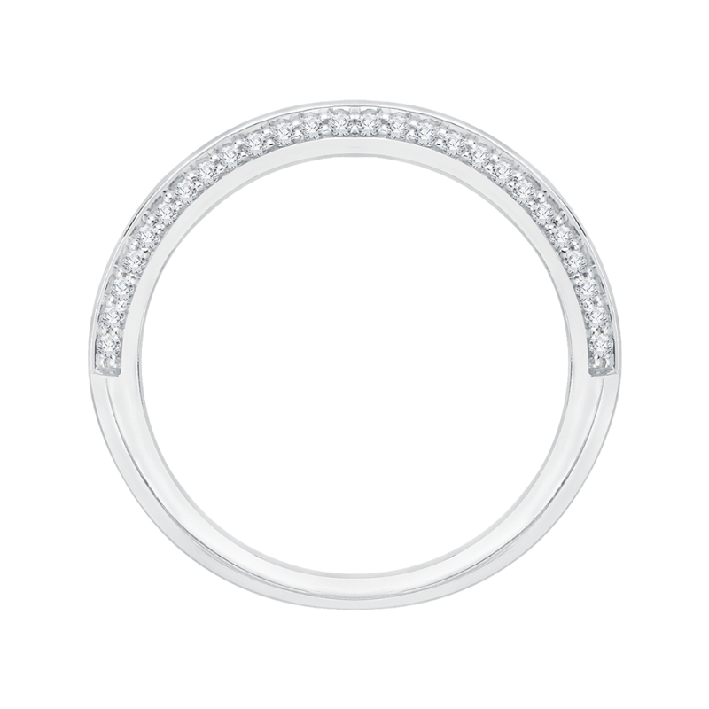 Round Diamond Half-Eternity Wedding Band In 14K White Gold