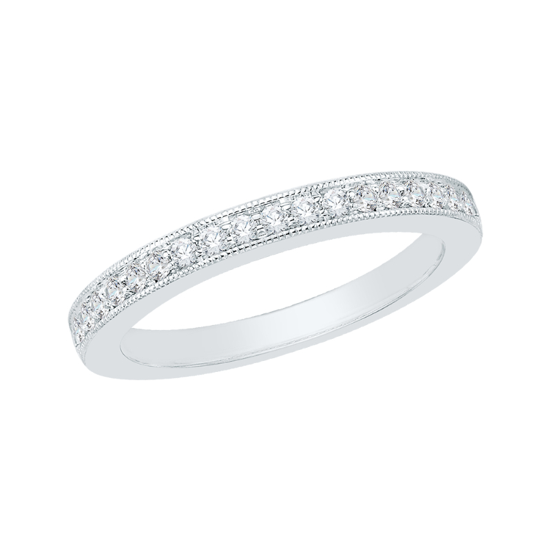 Round Diamond Wedding Band in 14K White Gold