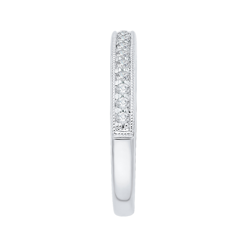 Round Diamond Wedding Band in 14K White Gold
