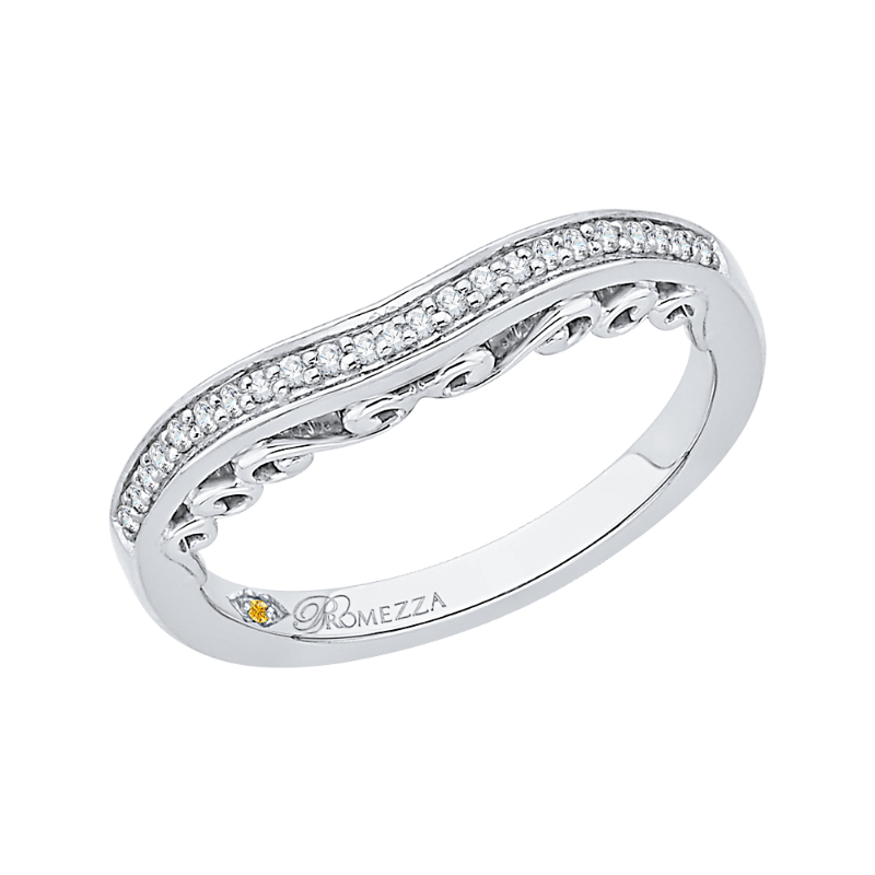 Round Diamond Wedding Band in 14K White Gold