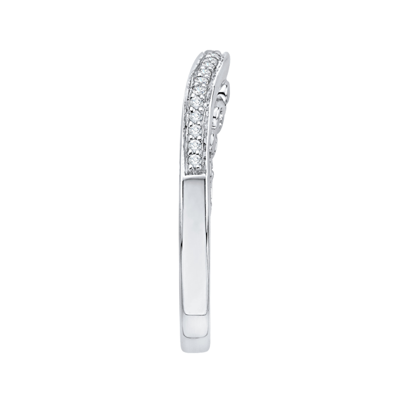 Round Diamond Wedding Band in 14K White Gold