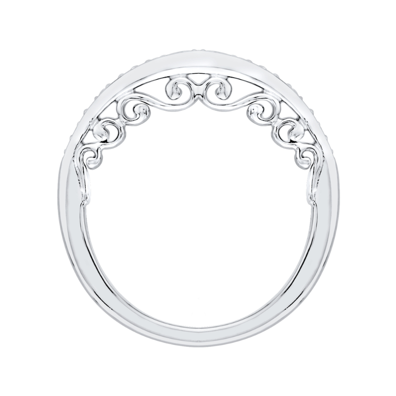 Round Diamond Wedding Band in 14K White Gold
