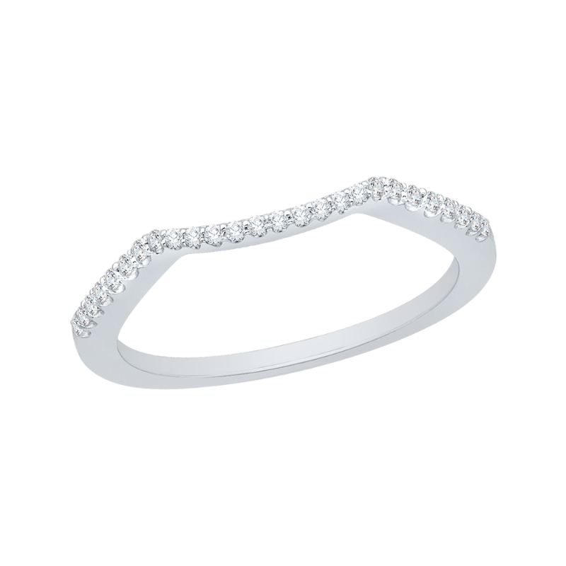 14K White Gold Round Diamond Wedding Band