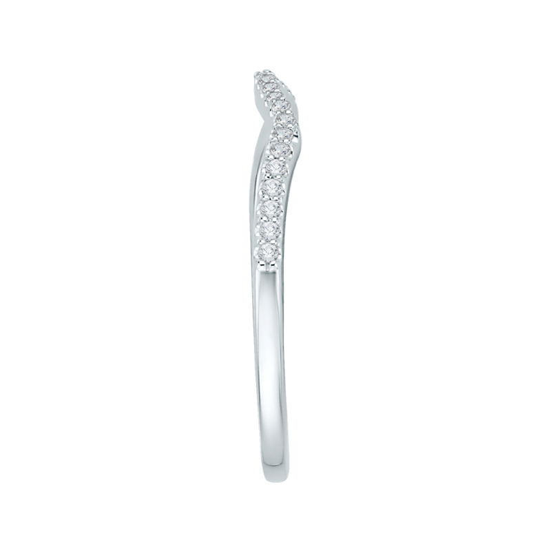 14K White Gold Round Diamond Wedding Band