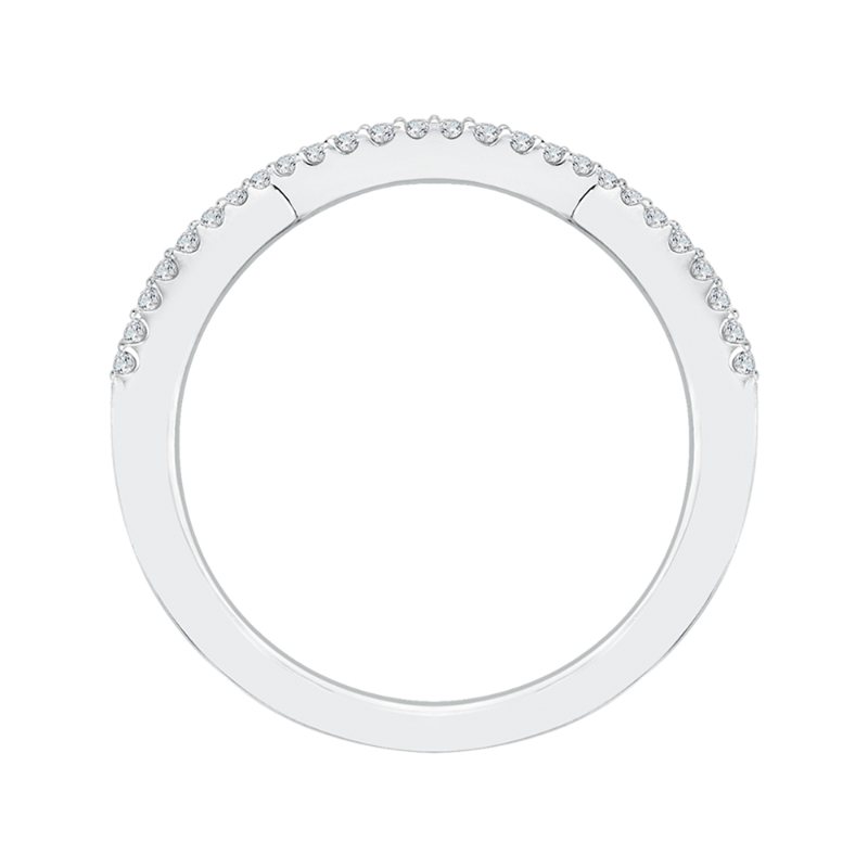 14K White Gold Round Diamond Wedding Band