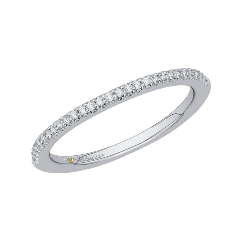 14K White Gold Diamond Half-Eternity Wedding Band