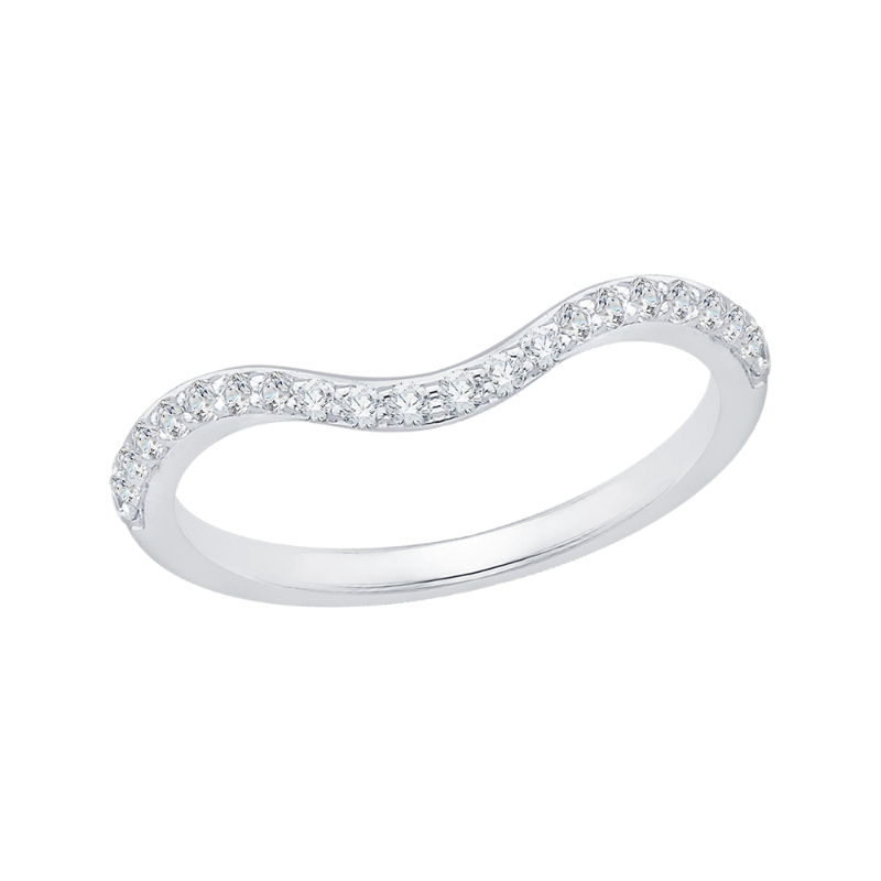 Round Diamond Wedding Band in 14K White Gold