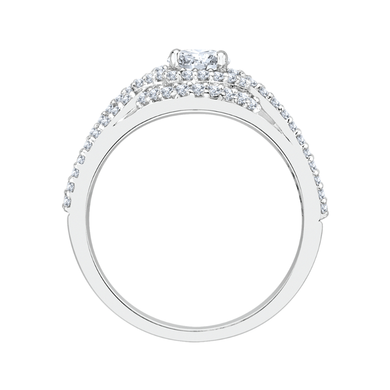 Round Diamond Engagement Ring in 14K White Gold