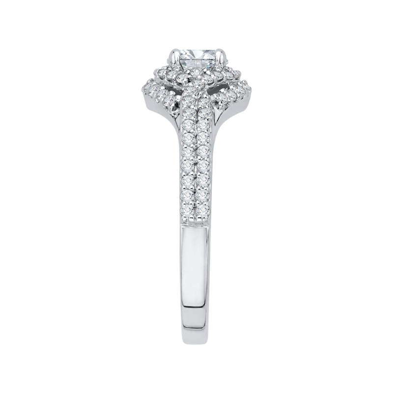Round Diamond Engagement Ring in 14K White Gold