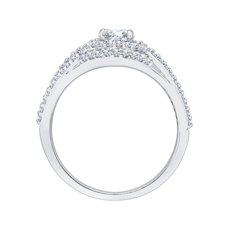 Round Diamond Engagement Ring in 14K White Gold