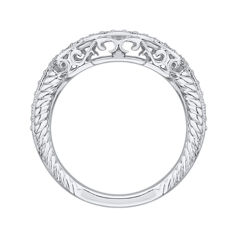 Round Diamond Wedding Band in 14K White Gold