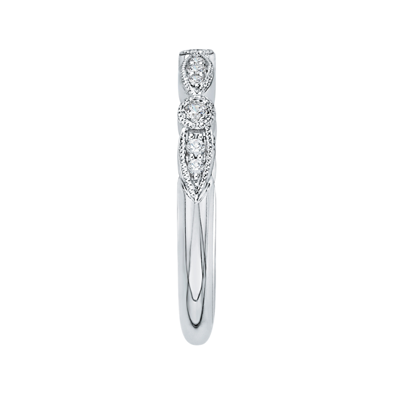 Round Diamond Wedding Band in 14K White Gold
