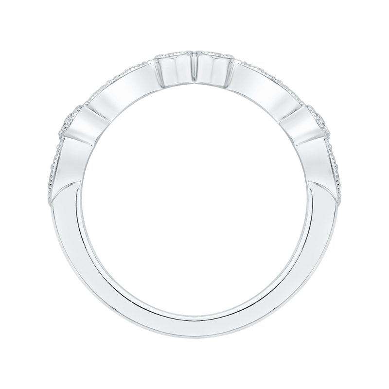 Round Diamond Wedding Band in 14K White Gold