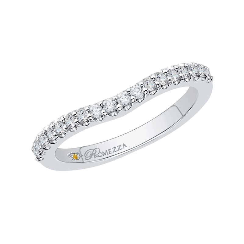 Round Diamond Wedding Band in 14K White Gold
