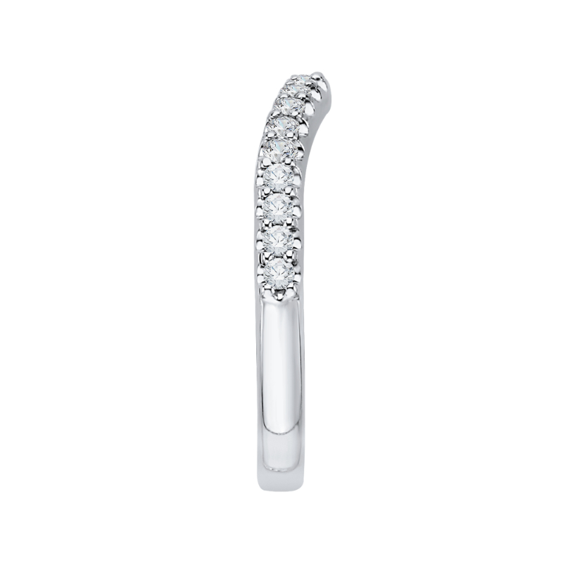 Round Diamond Wedding Band in 14K White Gold