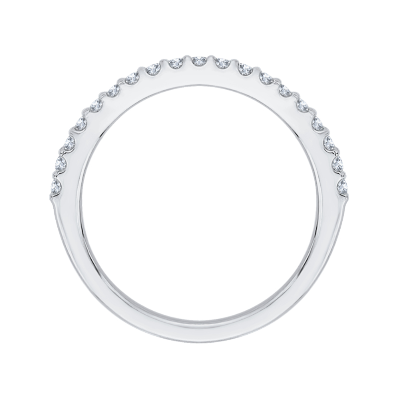 Round Diamond Wedding Band in 14K White Gold