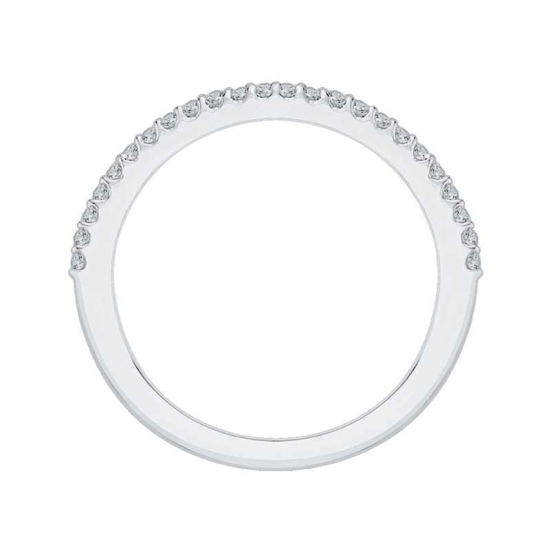Round Diamond Wedding Band in 14K White Gold