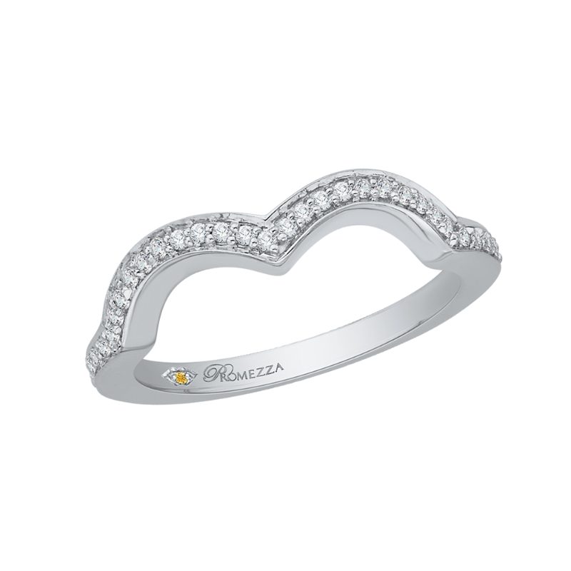 Round Diamond Wedding Band in 14K White Gold