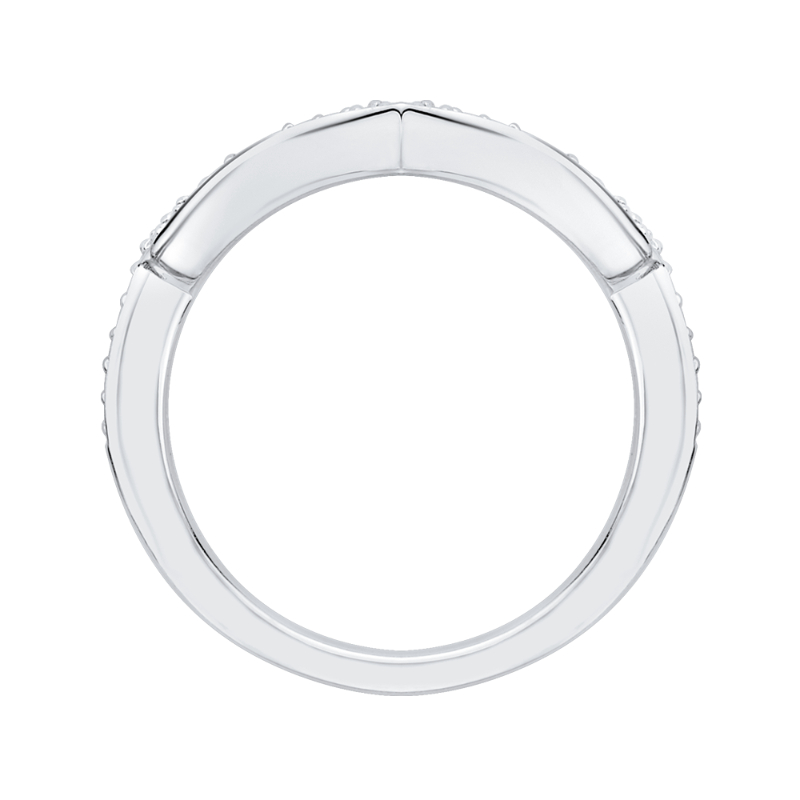 Round Diamond Wedding Band in 14K White Gold