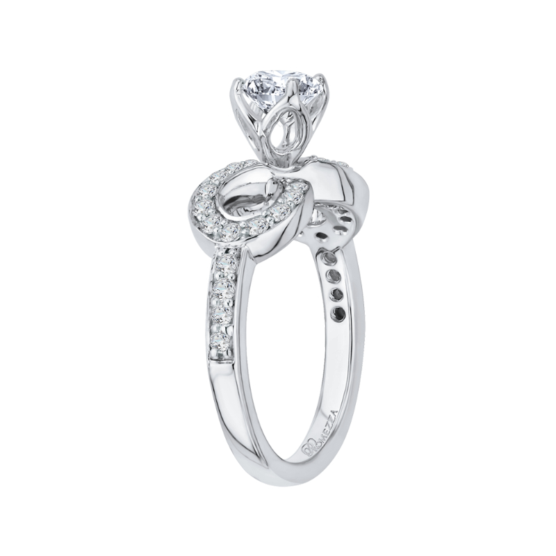 Round Diamond Infinity Engagement Ring in 14K White Gold