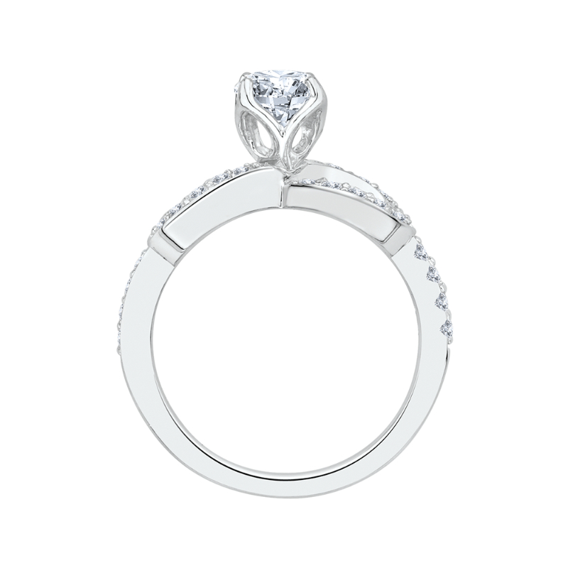 Round Diamond Infinity Engagement Ring in 14K White Gold