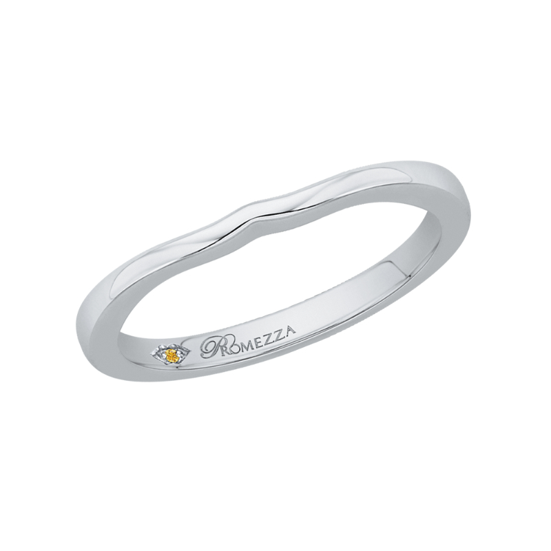 14K White Gold Plain Wedding Band