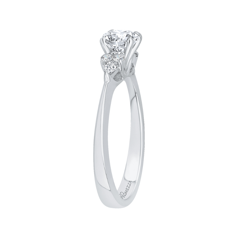 Round Diamond Engagement Ring in 14K White Gold