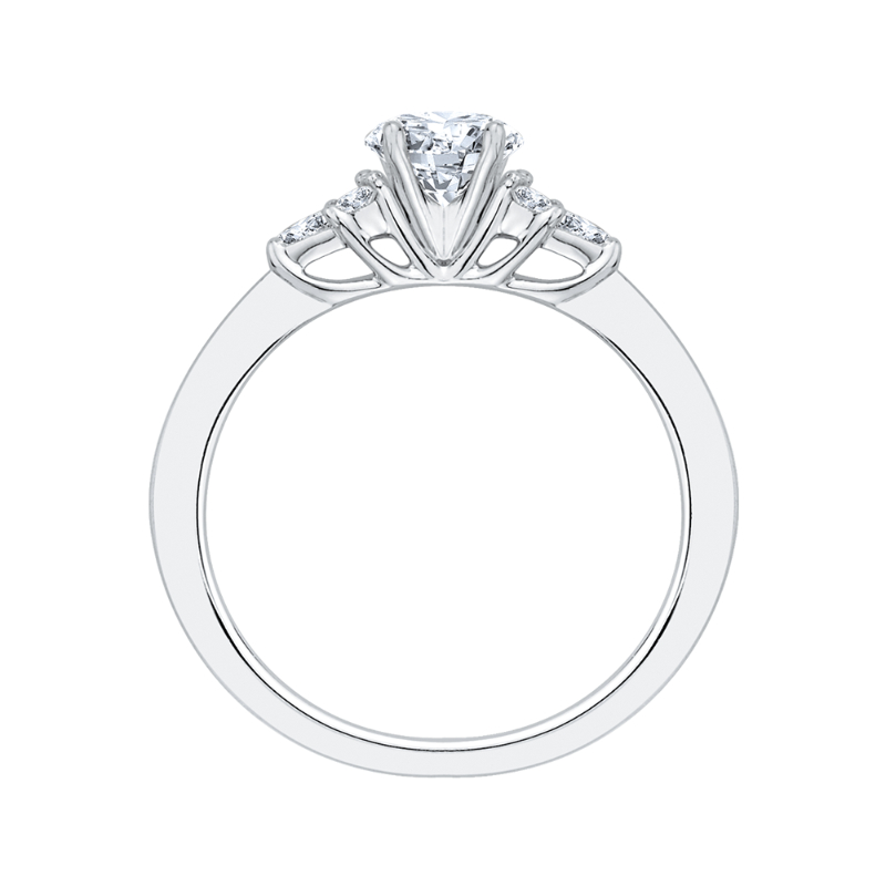 Round Diamond Engagement Ring in 14K White Gold