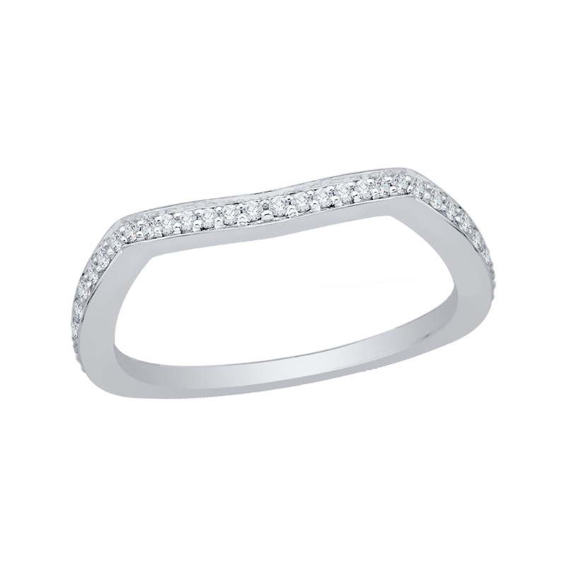 Round Diamond Wedding Band in 14K White Gold