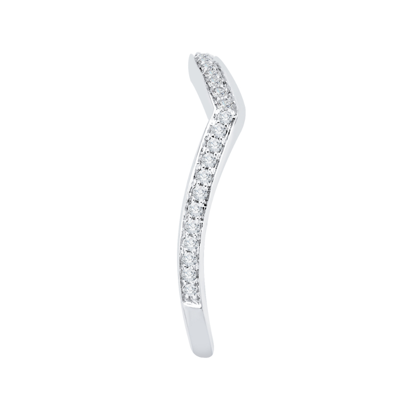 Round Diamond Wedding Band in 14K White Gold