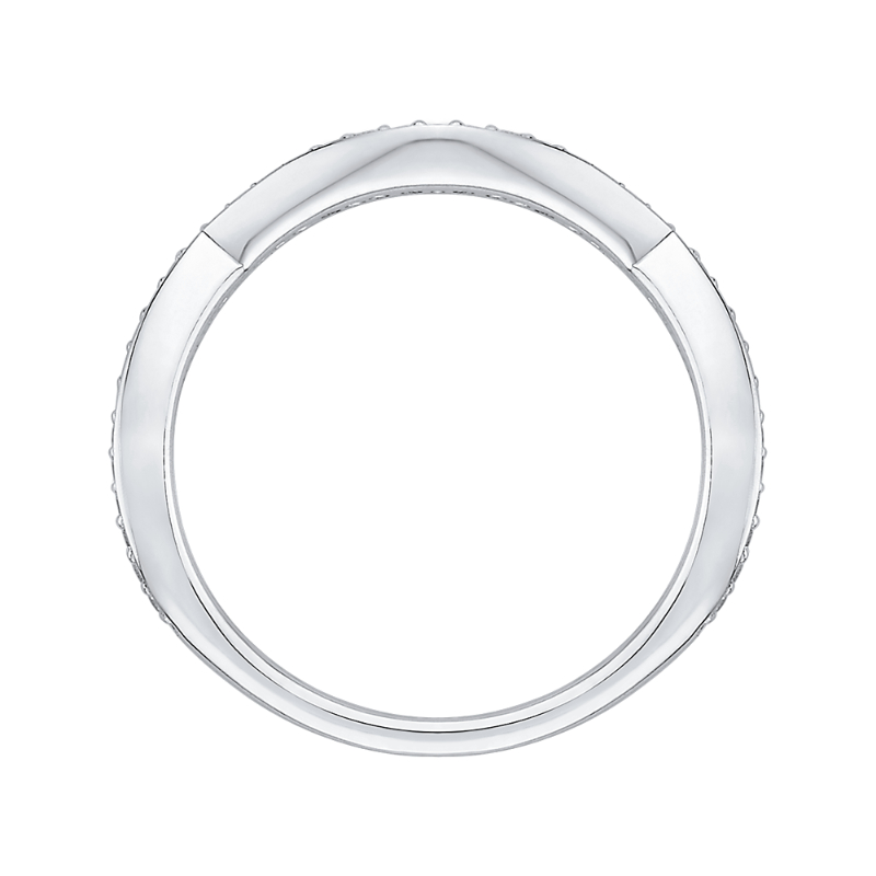 Round Diamond Wedding Band in 14K White Gold