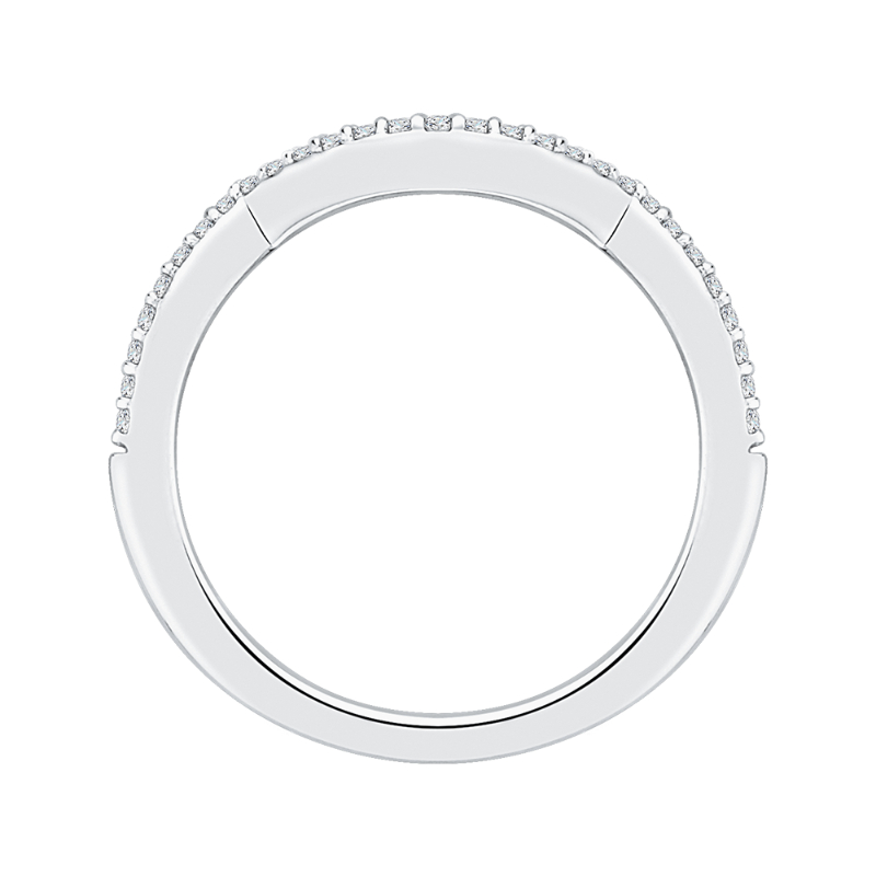 Round Diamond Half-Eternity Wedding Band In 14K White Gold