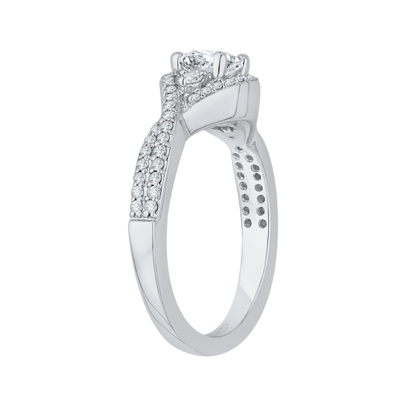 Diamond Engagement Ring Set in 14K White Gold