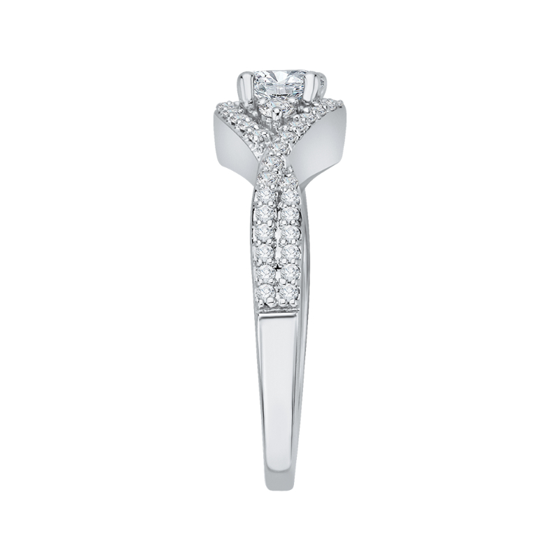 Diamond Engagement Ring Set in 14K White Gold