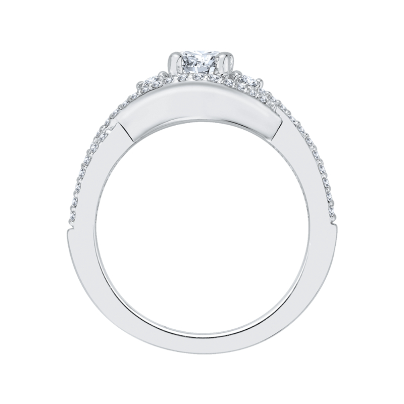 Diamond Engagement Ring Set in 14K White Gold