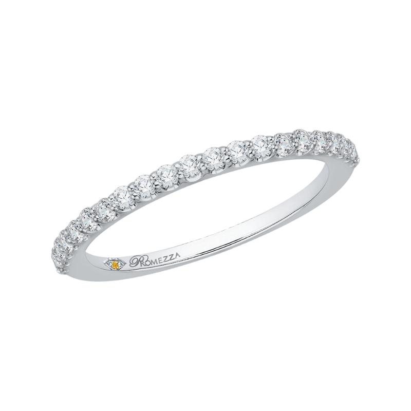 Round Diamond Wedding Band in 14K White Gold