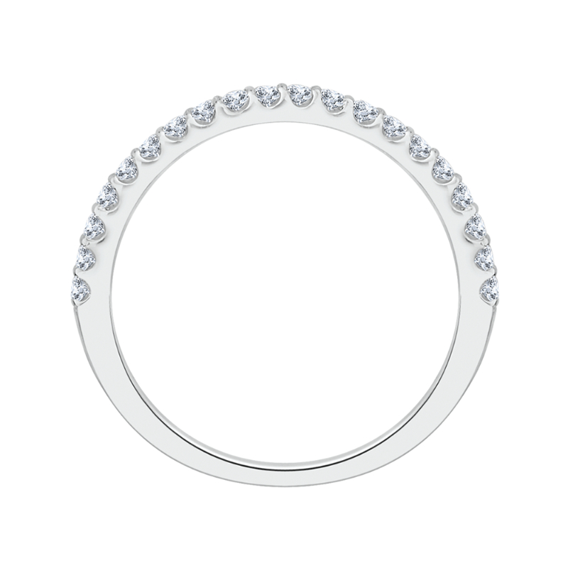 Round Diamond Wedding Band in 14K White Gold