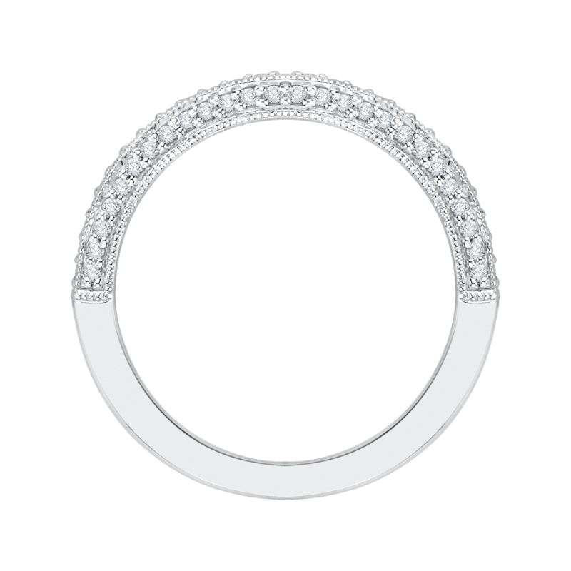 Round Diamond Half-Eternity Wedding Band in 14K White Gold