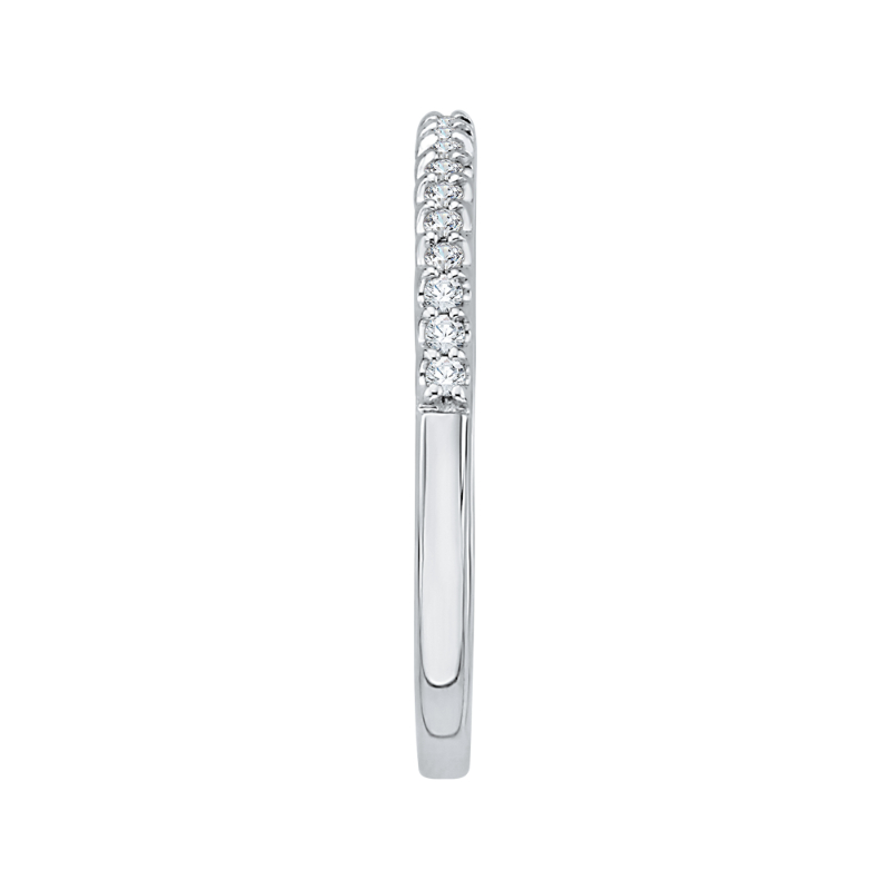Round Diamond Wedding Band In 14K White Gold