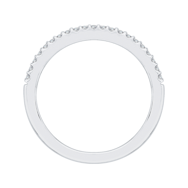 Round Diamond Wedding Band In 14K White Gold