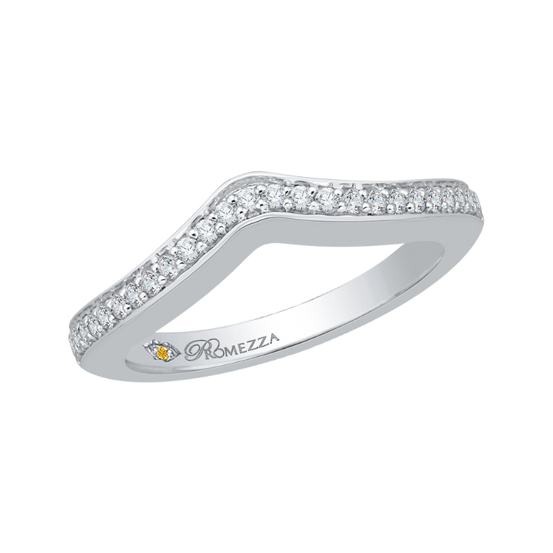 Round Diamond Wedding Band in 14K White Gold